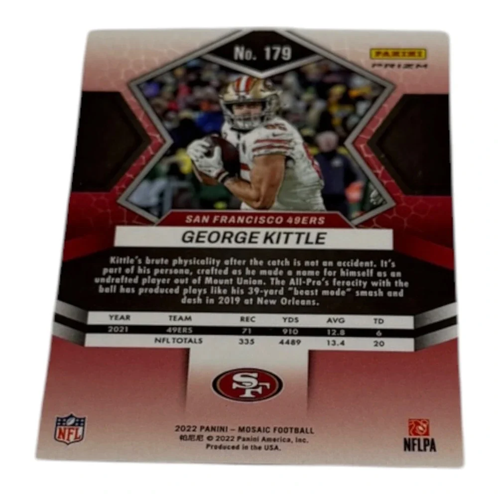 2022 Panini Mosaic George Kittle 179 Green Mosaic Prizm San Francisco 49ers NFL